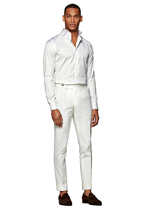 Light Grey Striped Extra Slim Fit Shirt 5