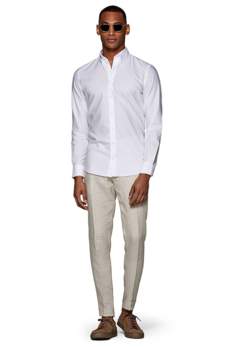White Washed Oxford Slim Fit Shirt 4