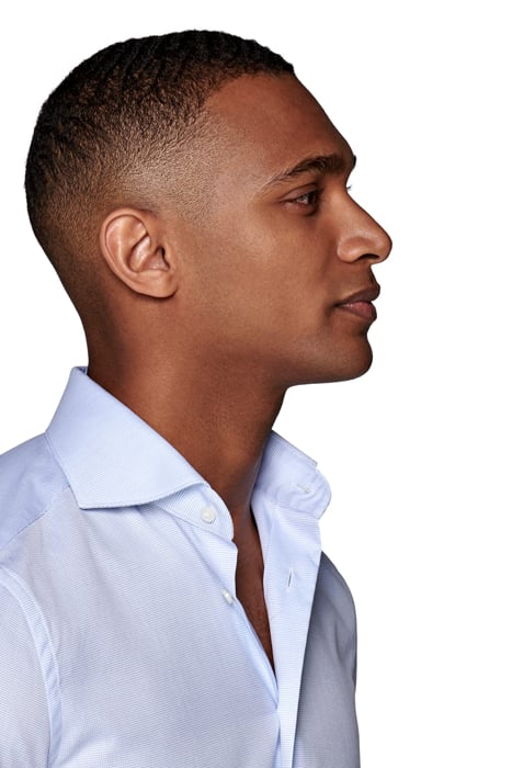 Light Blue Checked Slim Fit Shirt 6