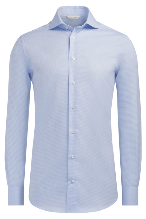 Light Blue Checked Slim Fit Shirt 2