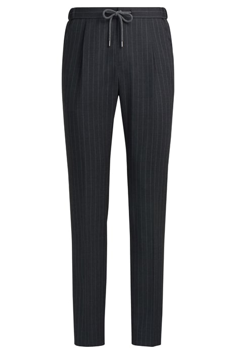 Mid Grey Striped Drawstring Ames Trousers 2