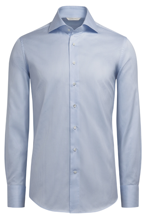 LIGHT BLUE STRIPED TWILL SLIM FIT SHIRT 2