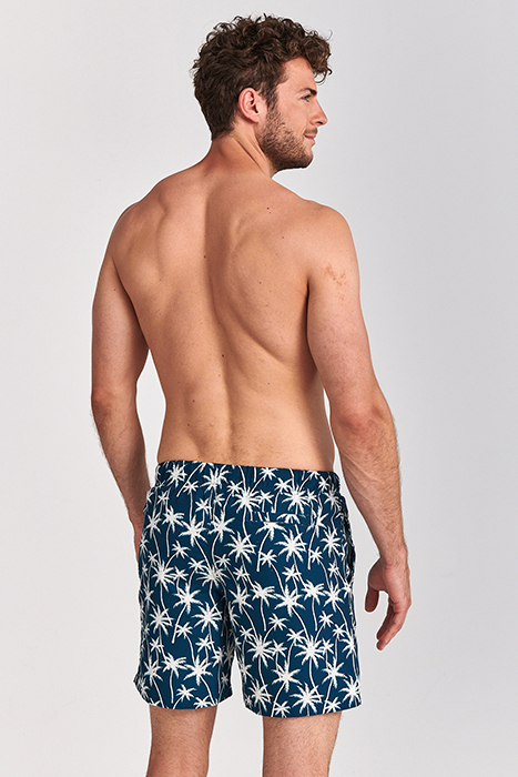 MEN SWIM SHORT VACATION PALMTREES MICRO PEACH BLUE POND 3