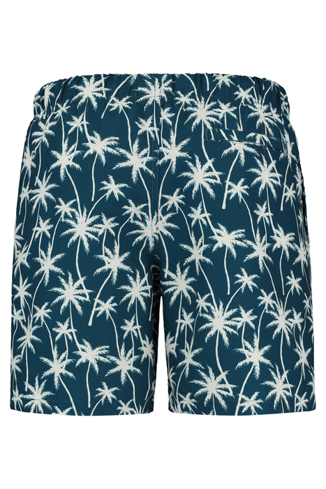 MEN SWIM SHORT VACATION PALMTREES MICRO PEACH BLUE POND 6