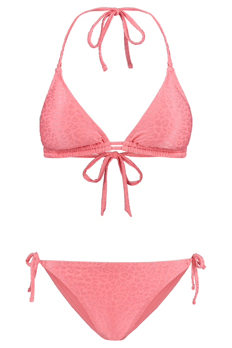 Shiwi Ladies Liz Bikini Set Textured Leopard Structure Strawberry  Maat: 34 | Bikini's Outlet | Dames | Oranje