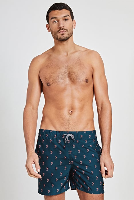 MEN SWIM SHORT SHIWI PALMTREE MICRO PEACH BLUE POND 2