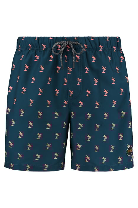 MEN SWIM SHORT SHIWI PALMTREE MICRO PEACH BLUE POND 1