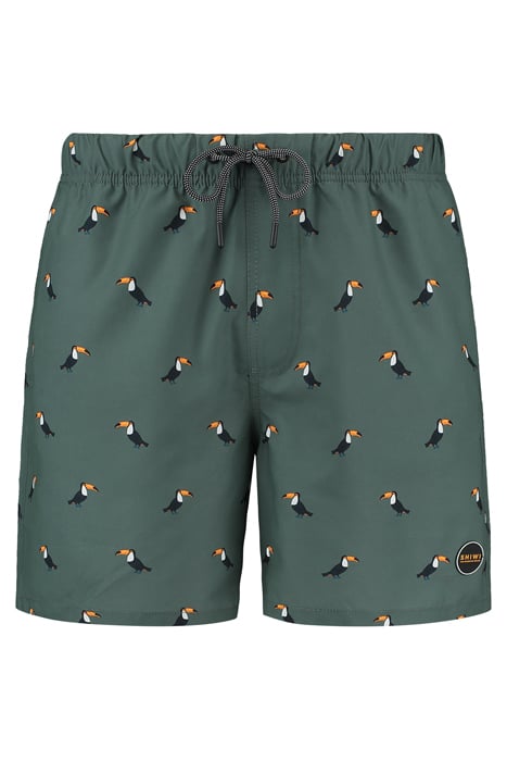 MEN SWIM SHORT TUCAN MICRO PEACH CILANTRO GREEN 1