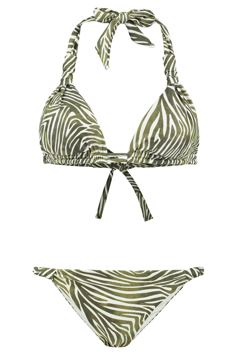 LADIES BIBI BIKINI SET ZANZIBAR ZEBRA PALMTREE GREEN 3