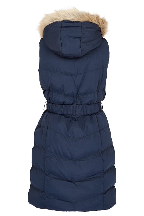 FUR CHEV MIX BELT MID GILET DARK NAVY 2