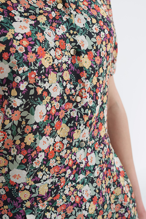 WATER PINK LONG DRESS + MULTICOLOURED FLORAL PRINT 7