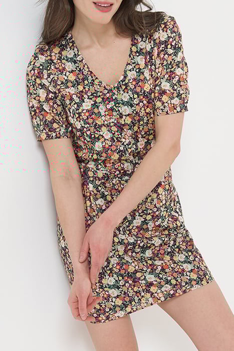 WATER PINK LONG DRESS + MULTICOLOURED FLORAL PRINT 5