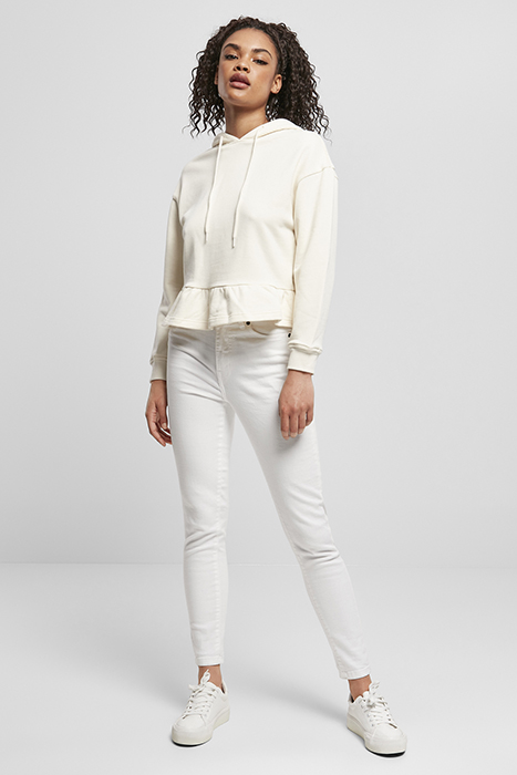 LADIES ORGANIC VOLANTS HOODY WHITESAND 4