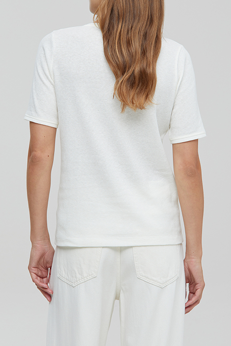 WOMEN WAFFLE HENLEY SHIRT IVORY 2
