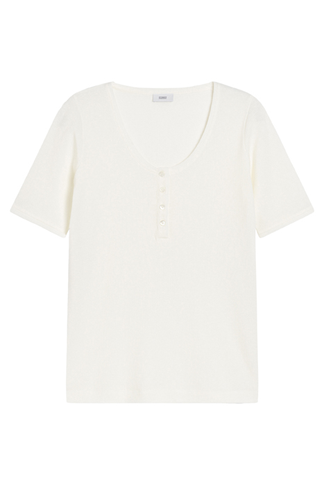 WOMEN WAFFLE HENLEY SHIRT IVORY 4