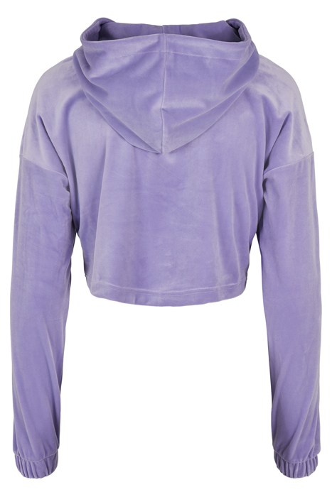 LADIES CROPPED VELVET OVERSIZED HOODY LAVENDER 9