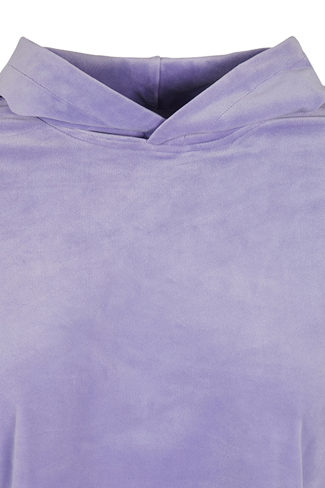 LADIES CROPPED VELVET OVERSIZED HOODY LAVENDER 8