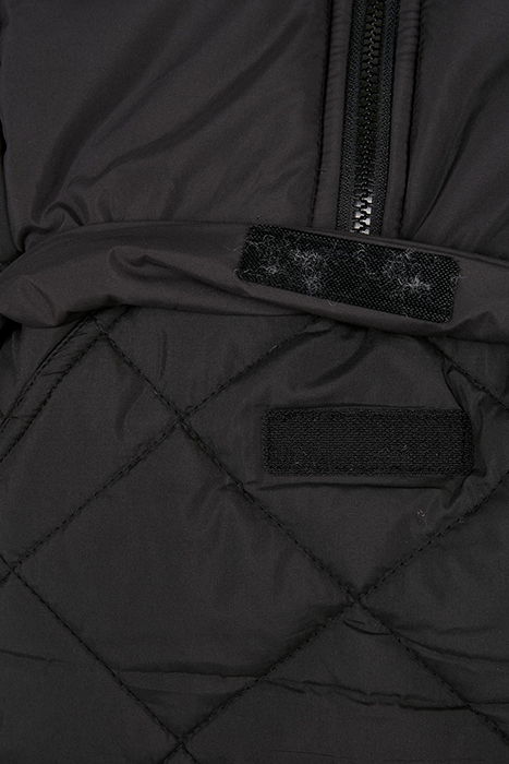 LADIES OVERSIZED DIAMOND QUILTED PULL OVER JACKET BLACK 9