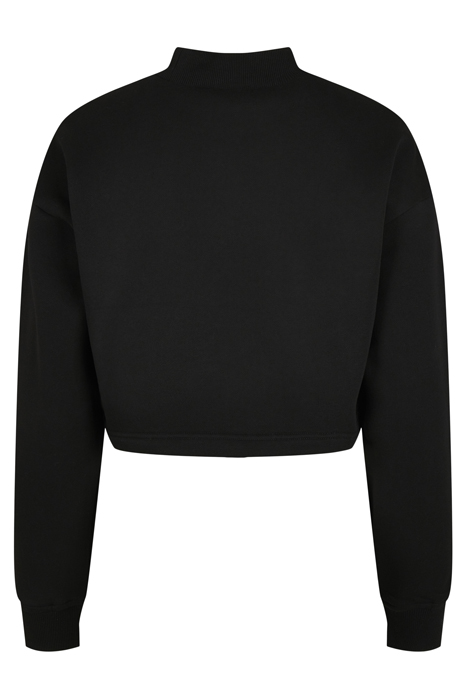 LADIES CROPPED OVERSIZED SWEAT HIGH NECK CREW BLACK 9