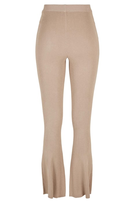 LADIES RIB KNIT BOOTCUT LEGGINGS LIGHTTAUPE 2