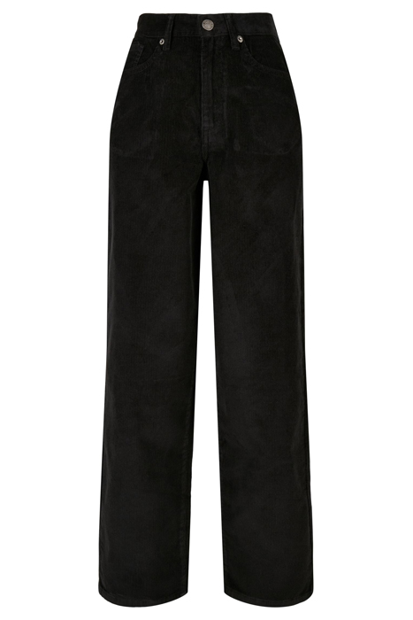 LADIES HIGH WAIST 90´S WIDE LEG CORDUROY PANTS BLACK 1