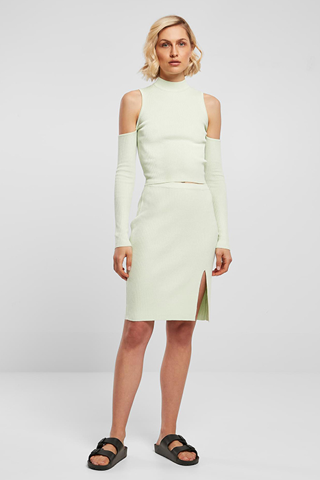 LADIES RIB KNIT CUT OUT SLEEVE LONGSLEEVE LIGHTMINT 4