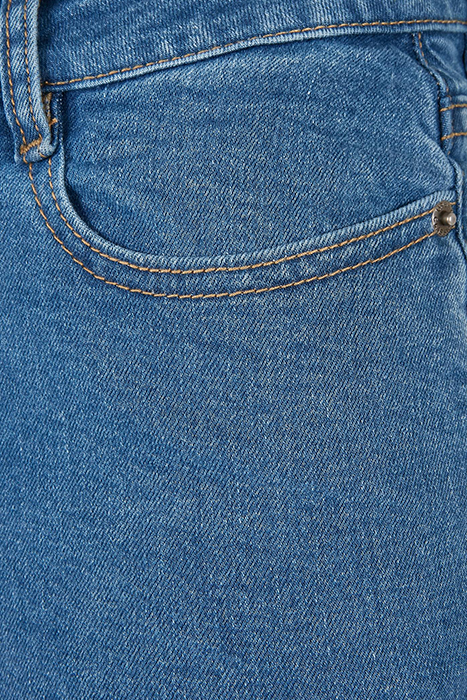 LADIES ORGANIC HIGH WAIST FLARED DENIM PANTS CLEARBLUE WASHE 9