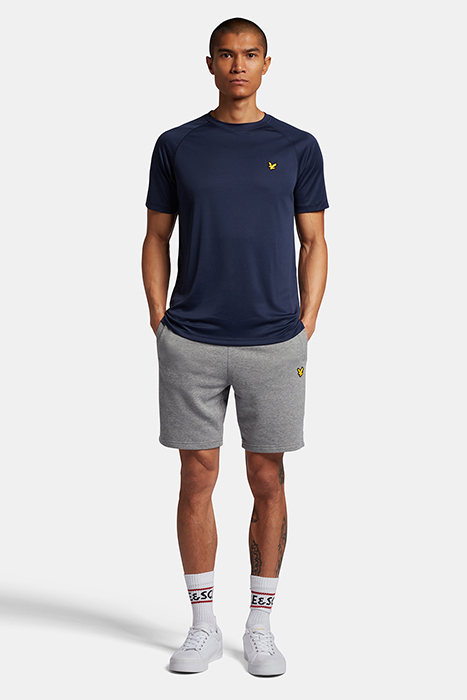 SWEAT SHORT WITH CONTRAST PIPING MID GREY MARL 2