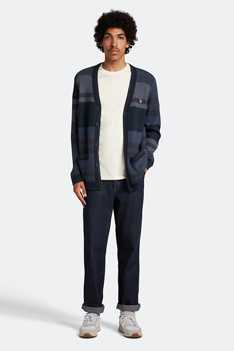 TEXTURED STRIPE CARDIGAN Z271 DARK NAVY 3