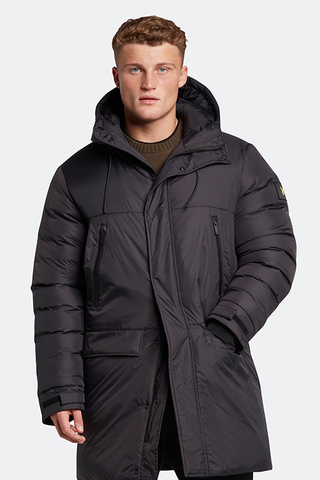 LONG LINE INTERNAL PADDED JACKET Z865 JET BLACK 2