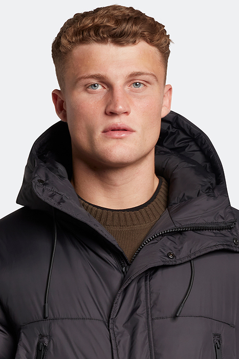 LONG LINE INTERNAL PADDED JACKET Z865 JET BLACK 4