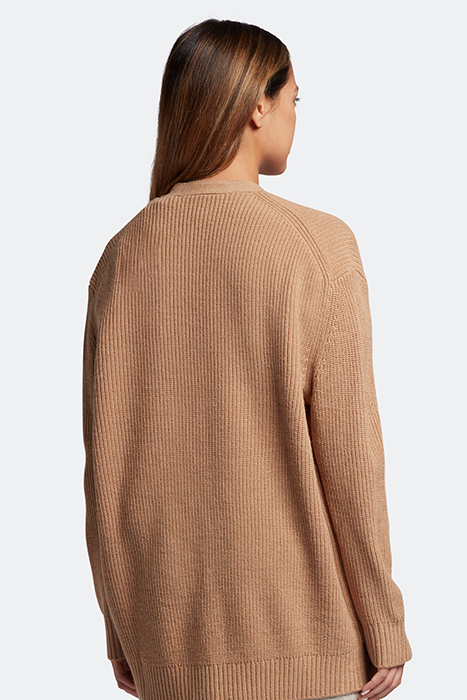 RIBBED CARDIGAN W802 WARM TAN 2