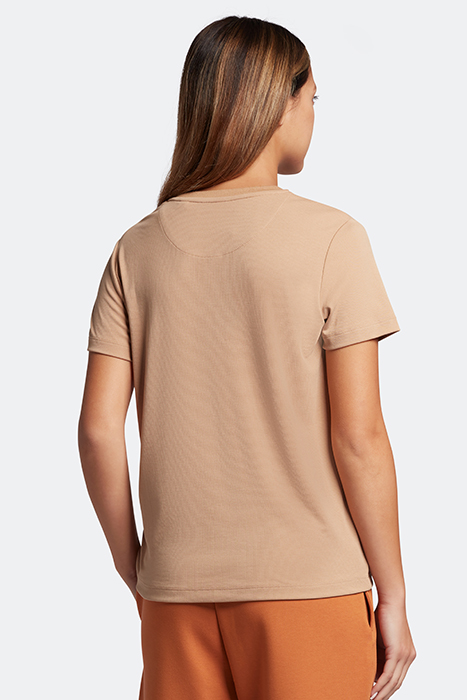 RIBBED CUPRO T-SHIRT WARM TAN 2