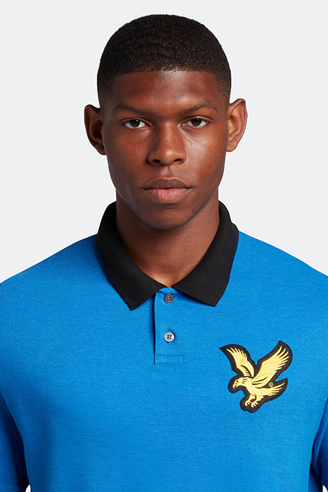 BLOCK MARL POLO SHIRT W815 BRIGHT BLUE MARL/JET BLACK 4