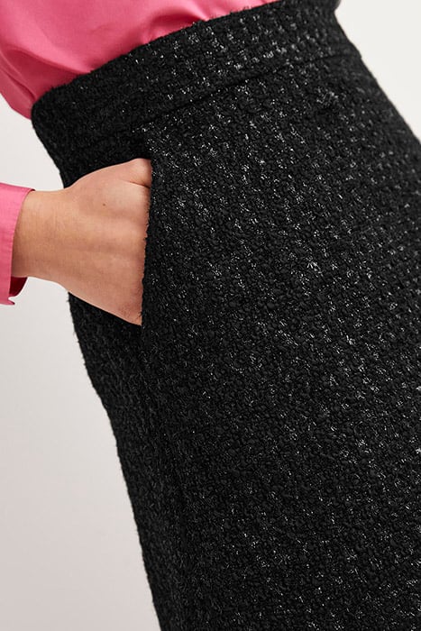 TWEED METALLIC MINI SKIRT BLK 4