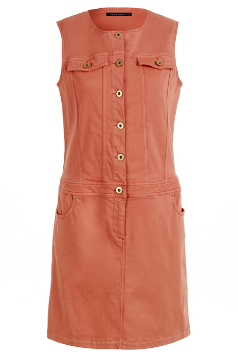 River Woods Slvs Jeans Look Short Dress Orange Maat: 34 | Blousejurken Outlet | Dames | Oranje