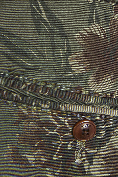 VINTAGE HIBISCUS PRINT SHORT GREEN 4