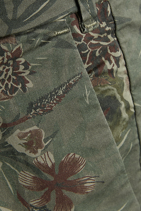 VINTAGE HIBISCUS PRINT SHORT GREEN 3