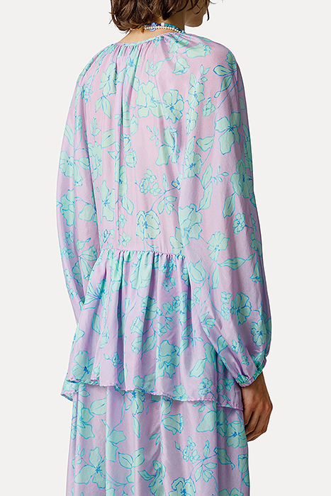 "TRUE COLORS" PRINT HABOTAI SILK DRESS MOJITO 4