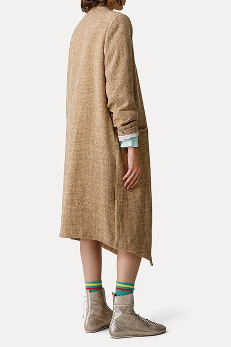 LINEN COTTON JACQUARD FLUID COAT NOCCIOLA 3