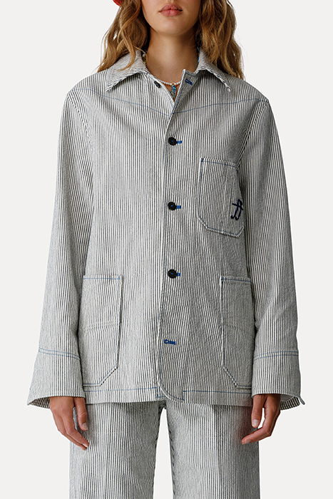DÉLAVÉ INDACO STRIPE WORKER JACKET STRIPE 2