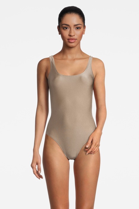 Shimmer swimsuit sand beige size m