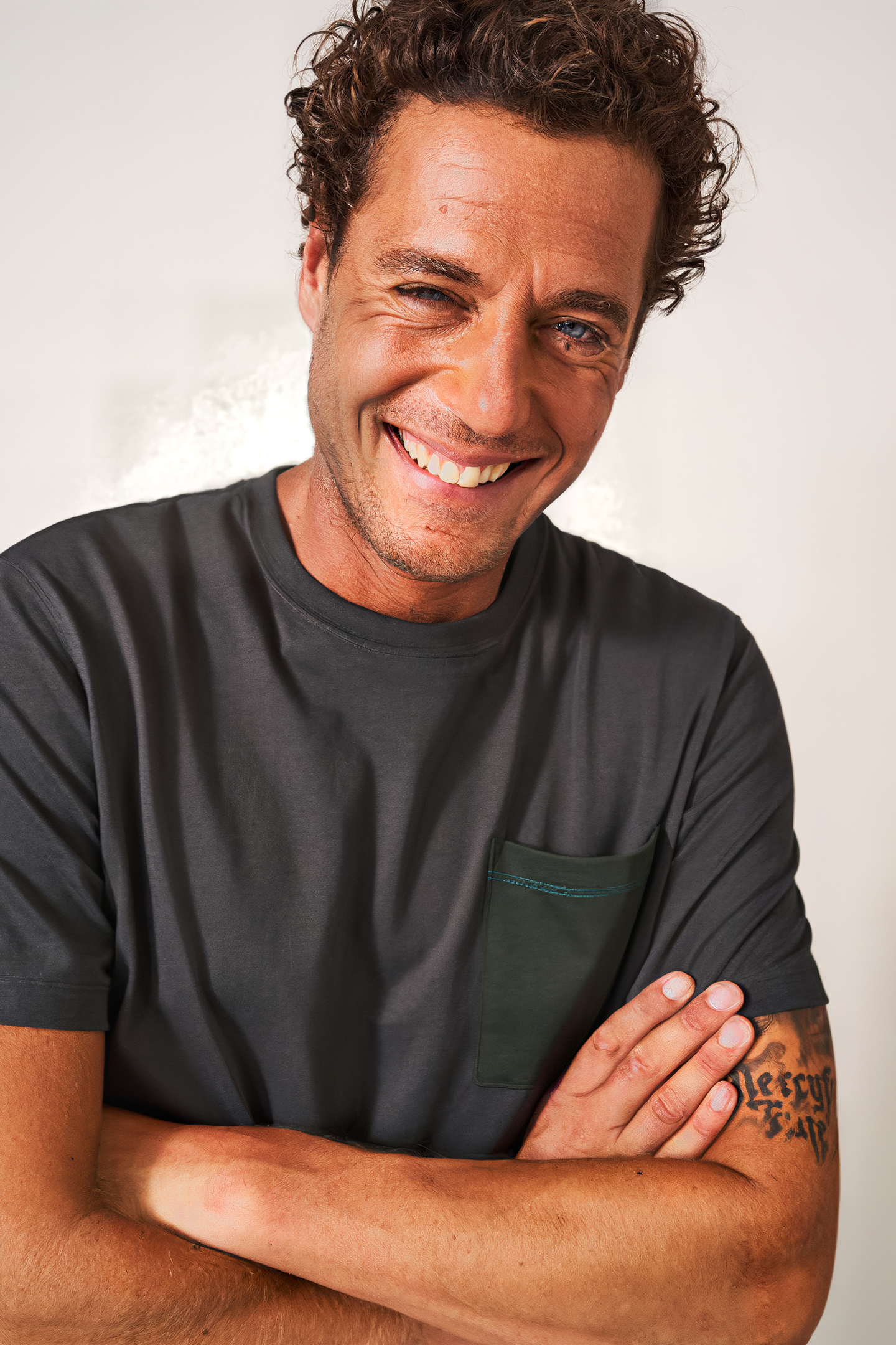 MOOR MERCERISED POCKET T SHIRT WASHED BLACK 2