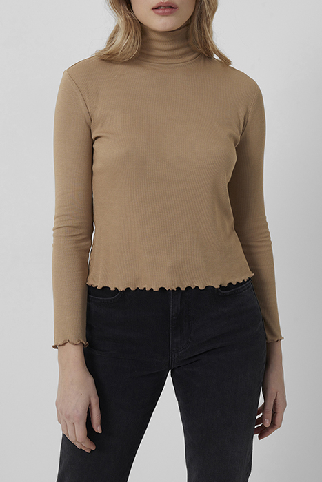 TAM RIBBED JERSEY TOP CAMEL 1
