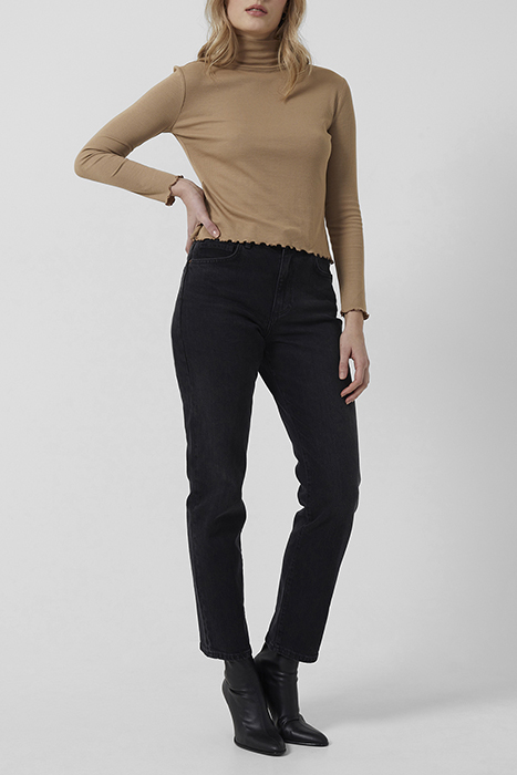 TAM RIBBED JERSEY TOP CAMEL 2