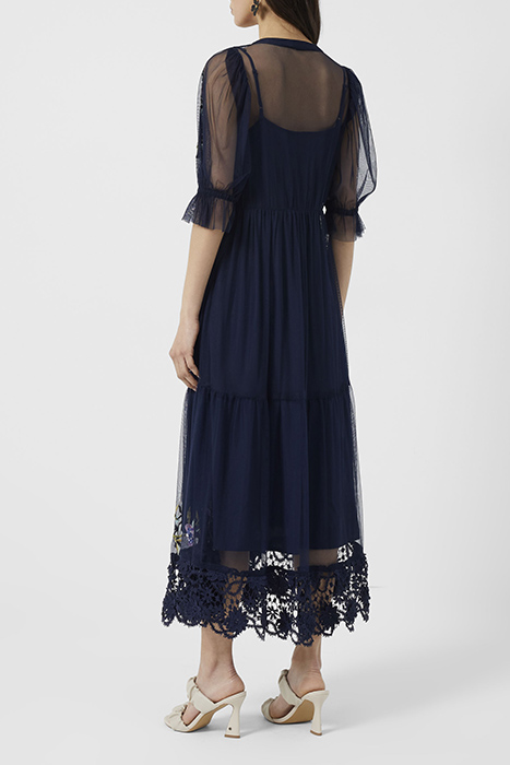 AMBRE EMB CLUSTER MAXI DRESS INDIGO 3