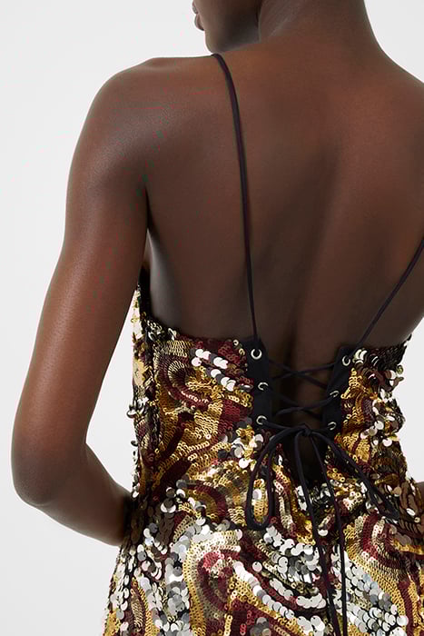 ANADIA EMBELLISHED DRESS ROSE GOLD MULTI 8