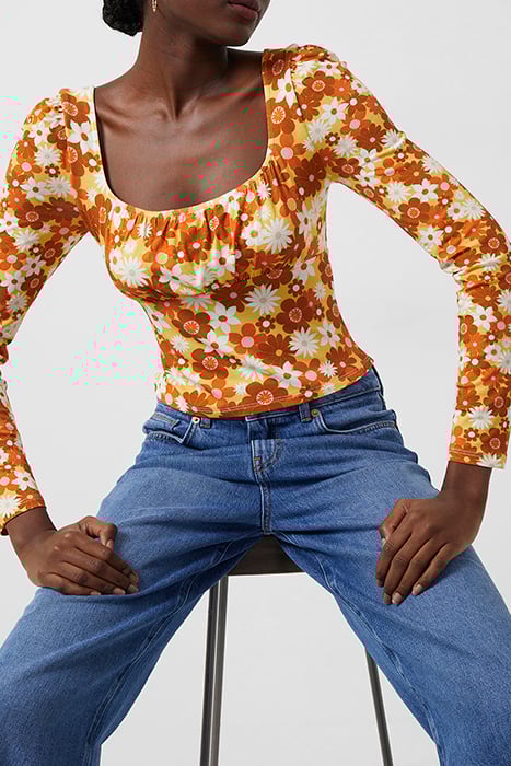 REBECA ASTRIDA ECO MED JRY TOP AMBER YELLOW MULTI 1