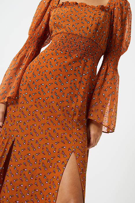 FRANCINE CALLIE DP SMCK MIDDRS LEATHER BROWN MULTI 4