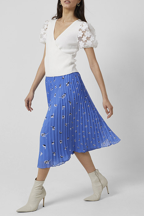 BHELLE CREPE PANNEL MIDI SKIRT ULTRAMAR-WHITE MULTI 4